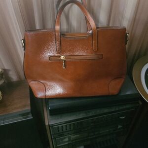 Elegant Brown Leather Tote Bag
